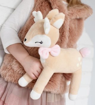 Plyšové hračky /  Plyšová hračka Jeleň s ružovou mašličkou 35 cm 