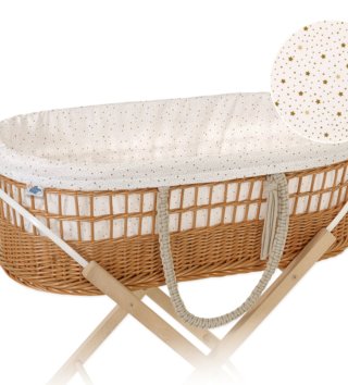 Mojžišove koše /  Prútený mojžišov kôš so stojanom - Zlaté hviezdičky 