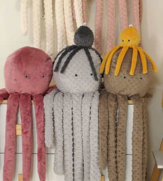 Plyšové hračky /  Roztomilá plyšová chobotnica 75cm Minky - Hnedá 