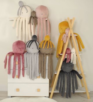 Plyšové hračky /  Roztomilá plyšová chobotnica 75cm Minky - Hnedá 