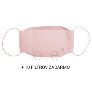 Rúška /  Rúško pre deti/ dospelých s vymeniteľným filtrom - PÚDROVO RUŽOVÉ 