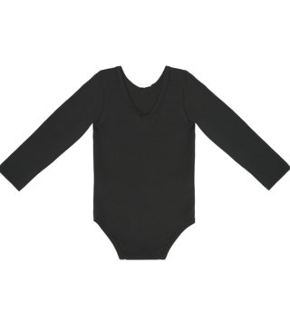 Body, overaly /  Detský dres/ body s dekoltom na chrbte - Čierny 