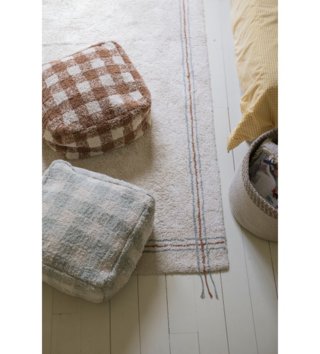 Sedacie vaky a pufy /  Sedací puf vichy - Blue sage 