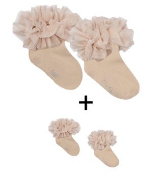 Mama a dcéra /  Set ponožky mama a dcéra Dolly Princess - béžové 