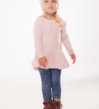 Tričká s dlhým rukávom /  Tunika Peplum Pink 