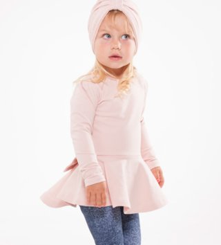 Tričká s dlhým rukávom /  Tunika Peplum Pink 