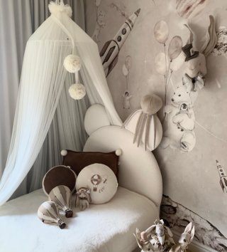 Baldachýny + doplnky /  Tylový baldachýn Fabulous Pom - ecru 