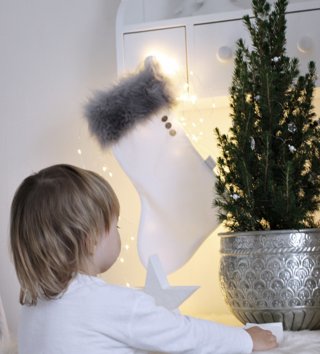 Doplnky /  Vianočná čižma - White/Grey 