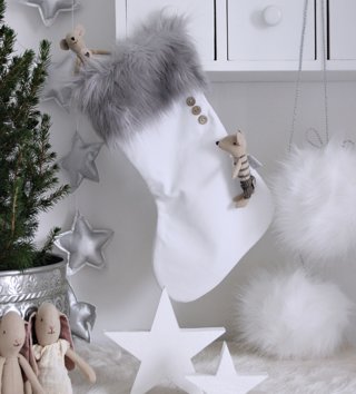 Doplnky /  Vianočná čižma - White/Grey 