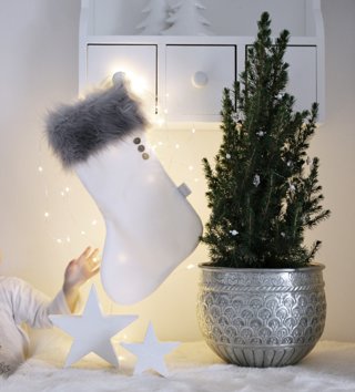 Doplnky /  Vianočná čižma - White/Grey 