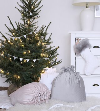 Doplnky /  Vianočné dekoračné vrece - sivé 