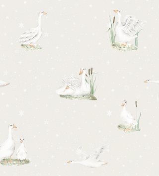 Tapety /  Vinylová tapeta Country husi s hviezdičkami W32 - béžová 