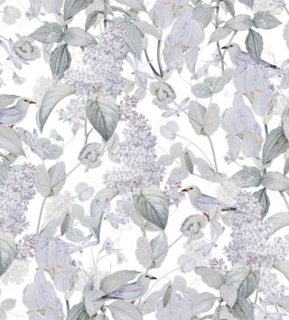 Tapety /  Vinylová tapeta Nature kvety a vtáky W52 