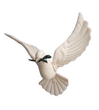 Závesné dekorácie /  Závesná dekorácia holub - svetlo béžový 