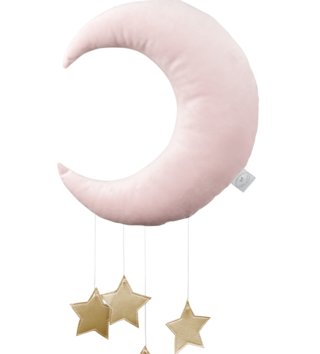 Baldachýny + doplnky /  Závesná dekorácia mesiačik Shiny - Dusty Pink 