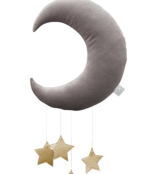 Baldachýny + doplnky /  Závesná dekorácia mesiačik Shiny - Grey 